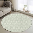 thumbnail image 1 of Retro Green Round Rugs for Living Room 3ft Floral Modern Abstract Geometric Non Slip Circle Rug Washable Low-Profile Indoor Carpet for Bedroom, Dining Room, Bathroom, 1 of 9
