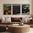 thumbnail image 1 of Retro Green Sloth Print, Vintage Wall Art, Set 3 Unframed Paper Print 16x24, 1 of 1