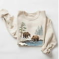 thumbnail image 1 of Retro Grizzly Bears Wilderness Scene Sweatshirt - Nineties 90S Vintage Brown Bear Outfit - Boho Unisex Crewneck Sweatshirt SWEATSHIRT All Size S-5XL, 1 of 5