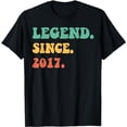 thumbnail image 1 of Retro Groovy 7 Years Old Legend Since 2017 7th Birthday T-Shirt, 1 of 5