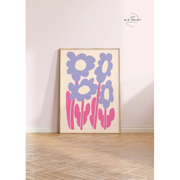 Retro Groovy 70s Style Funky Hippie Wall Decoration, Unframed Paper Poster 8x10in