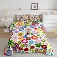 thumbnail image 1 of Retro Groovy Comforter 70s Groovy Hippie Retro Psychedelic Flower Bedding Set Queen Size Adult Women Men Bohemian Abstract Vintage Floral Duvet Insert Boho Rainbow Paisley Aesthetic Style Quilt Set, 1 of 6