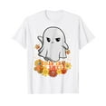 thumbnail image 1 of Retro Groovy Ghost Halloween Costume 2023 This Is Boo Sheet T-Shirt, 1 of 5