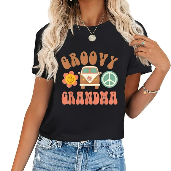 Retro Groovy Grandma Matching Family Birthday Party T-Shirt