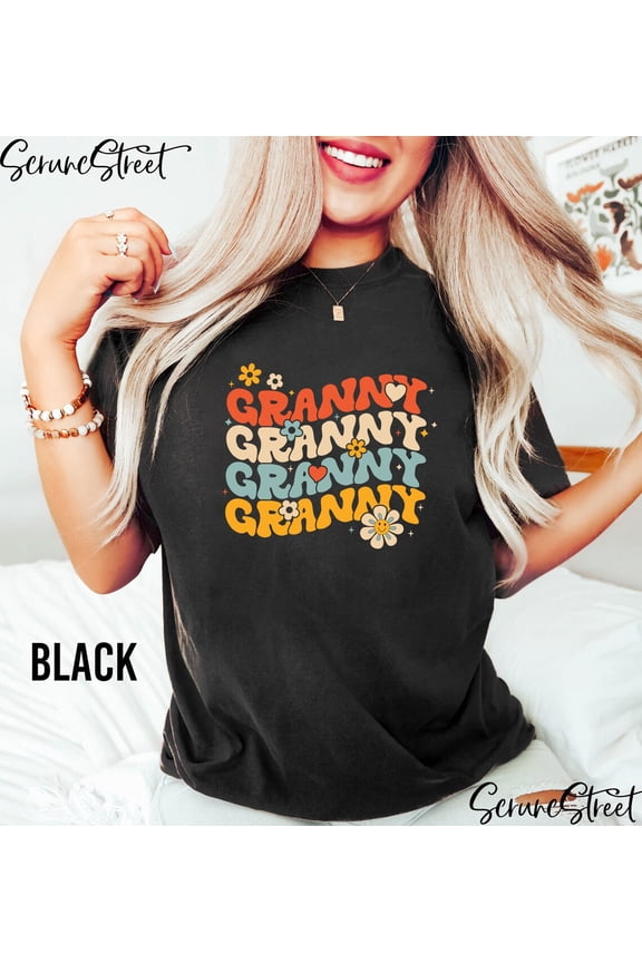 Retro Groovy Granny Granny Granny Granny Life Granny Mom Day For Granny T-Shirt BLACK Unisex S-5XL Hot Trending Shirt, Vintage Birthday Gift