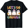 thumbnail image 1 of Retro Groovy Halloween Womens Girls Funny Let's Go Ghouls T-Shirt, 1 of 3