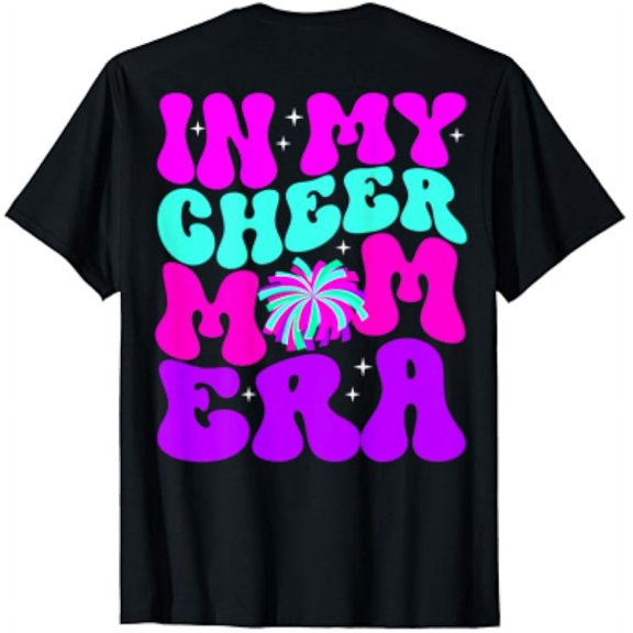 Retro Groovy In My Cheer Mom Era (On Back) T-Shirt Unisex S-5XL Hot Trending Shirt, Vintage Birthday Gift