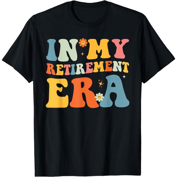 Retro Groovy In My Retirement Era Funny Teacher Retired 2024 T-Shirt