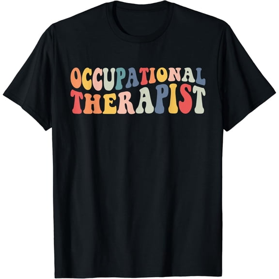 Retro Groovy Occupational Therapy -OT Therapist OT Month T-Shirt mens t shirt，black，women，funny，misfits，men，journey