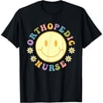 thumbnail image 1 of Retro Groovy Orthopedic Nurse T-Shirt with Cheerful Design for Comfortable Nursing Wear, 1 of 5