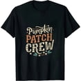 thumbnail image 1 of Retro Groovy Pumpkin Patch Crew Thanksgiving Fall Autumn T-Shirt, 1 of 5