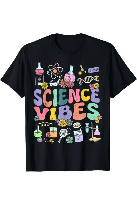 Retro Groovy Science Vibe Scientist Teacher Nerd Geek Gifts T-Shirt
