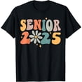 thumbnail image 1 of Retro Groovy Senior 25 Class Of 2025 Graduation Smile Grad T-Shirt, 1 of 4