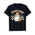 thumbnail image 1 of Retro Groovy Spooky Dude Checkered Ghost Halloween Toddler T-Shirt, 1 of 5