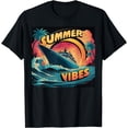 thumbnail image 1 of Retro Groovy Summer Vibes Beach Vibes Summer Vacation Women T-Shirt, 1 of 3