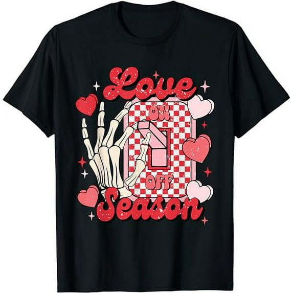 Retro Groovy Valentines Day Love Season For Womens Girls T-Shirt