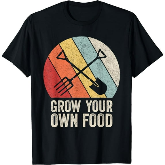 Retro Grow Your Own Food Shirt Gardener Gift Cool Gardening T-Shirt