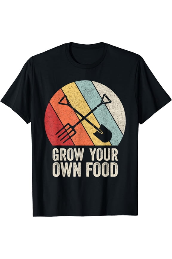 Retro Grow Your Own Food Shirt Gardener Gift Cool Gardening T-Shirt