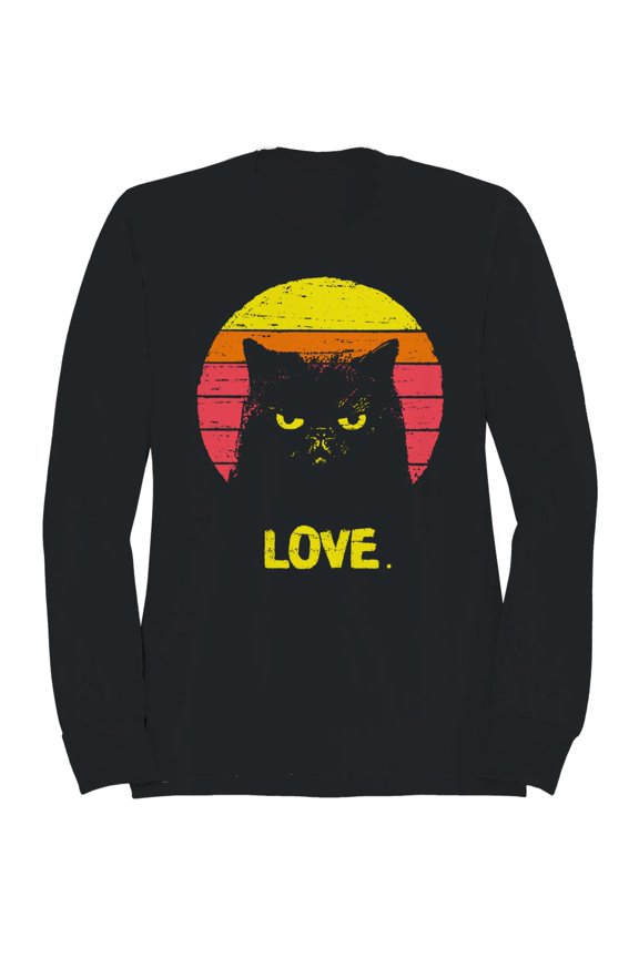 Retro Grumpy Cat Love Sunset Men's Sweatshirt