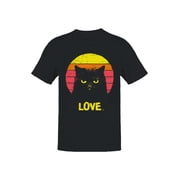 Retro Grumpy Cat Love Sunset Mens T-shirt