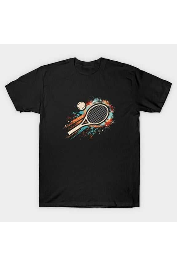 Retro Grunge Tennis Racket And Ball Shirt Vintage 70s 80s Style Player Unisex T-Shirt