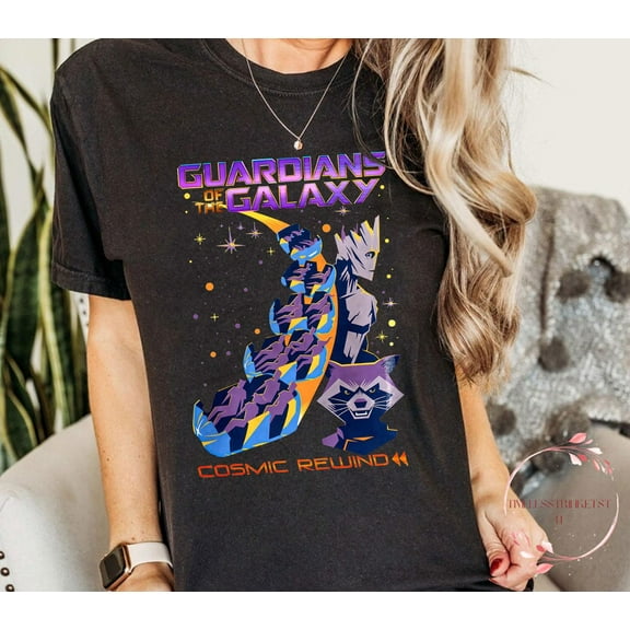 Retro Guardians Of The Galaxy Shirt | Cosmic Rewind Disney Tee With Groot & Rocket | Vintage Epcot Ride Shirt | Gift For Marvel Fans, S-5Xl Shirt