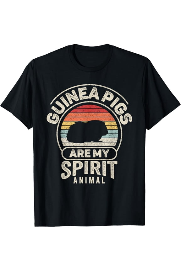 Retro Guinea Pigs Are My Spirit Animal Guinea Pig Lover T-Shirt