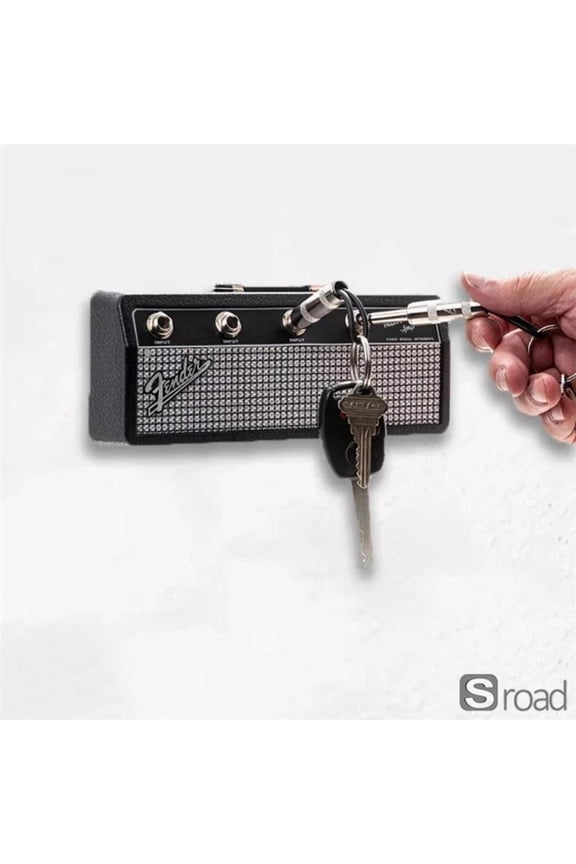 Retro Guitar Jack Key Holder, Wall Mount Key Organizer With Fender Radio Plug Design, Zinc Alloy Music Theme Key Storage Rack For Home Decor,Fender with 4Keys