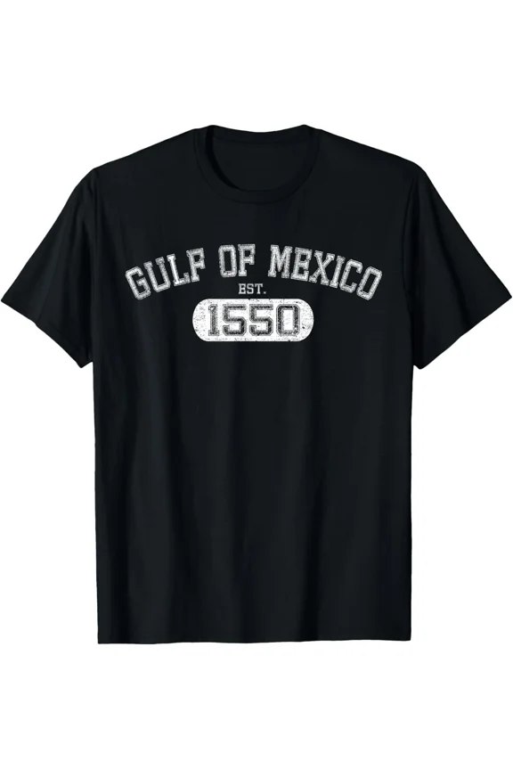 Retro Gulf Of Mexico Est 1550 Mexican Flag Unisex T-Shirt up to size 5XL
