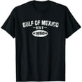 thumbnail image 1 of Retro Gulf of Mexico Est 1550 Mexican Flag T-Shirt,Black tee, 1 of 6