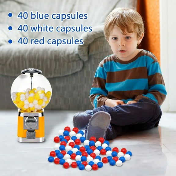 Retro Gumball Machine Candy Dispenser Vintage Style Coin Operated Bubble Gum Machine with 3 Color Gumballs