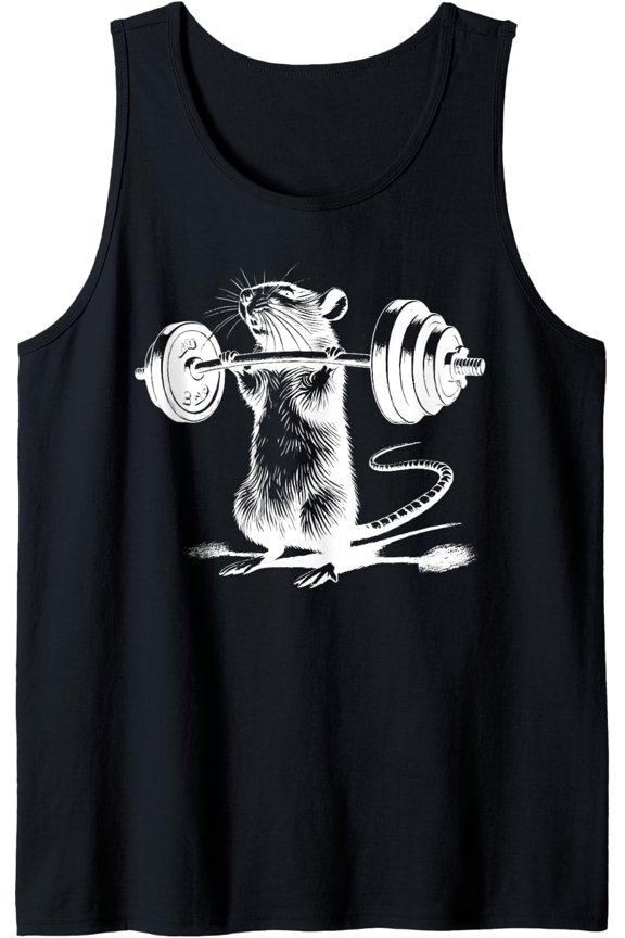 Retro Gym Rat Fitness Bodybuilding Workout Weight Lifting Tank Top Size S-3XL