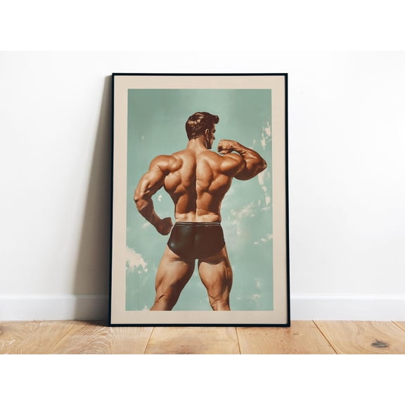 Retro Gym Wall Art Home Gym Decor Bodybuilder Art Print Exercise Wall Art Workout Lover Gift Weightlifting S Gym Art Wall Art, Modern Wall Decor, 8x12 UNFRAMED