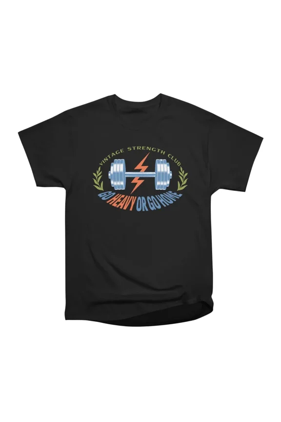 Retro Gym emblem Dumbbell 80s style T-Shirt Tee Gift For Him Merch For Her Apparel For Fri