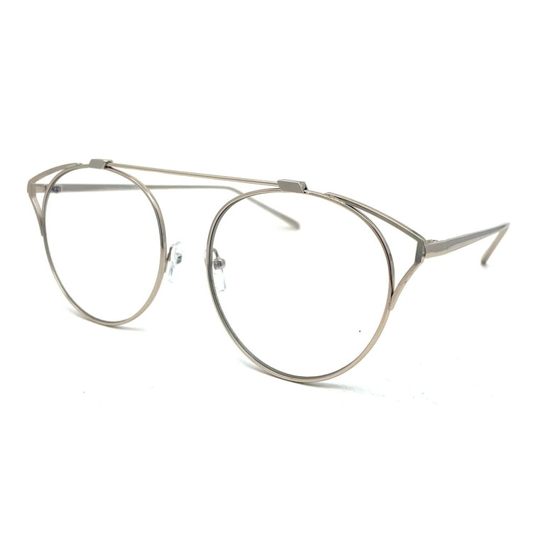 Metal frame clear lens fashion glasses sales