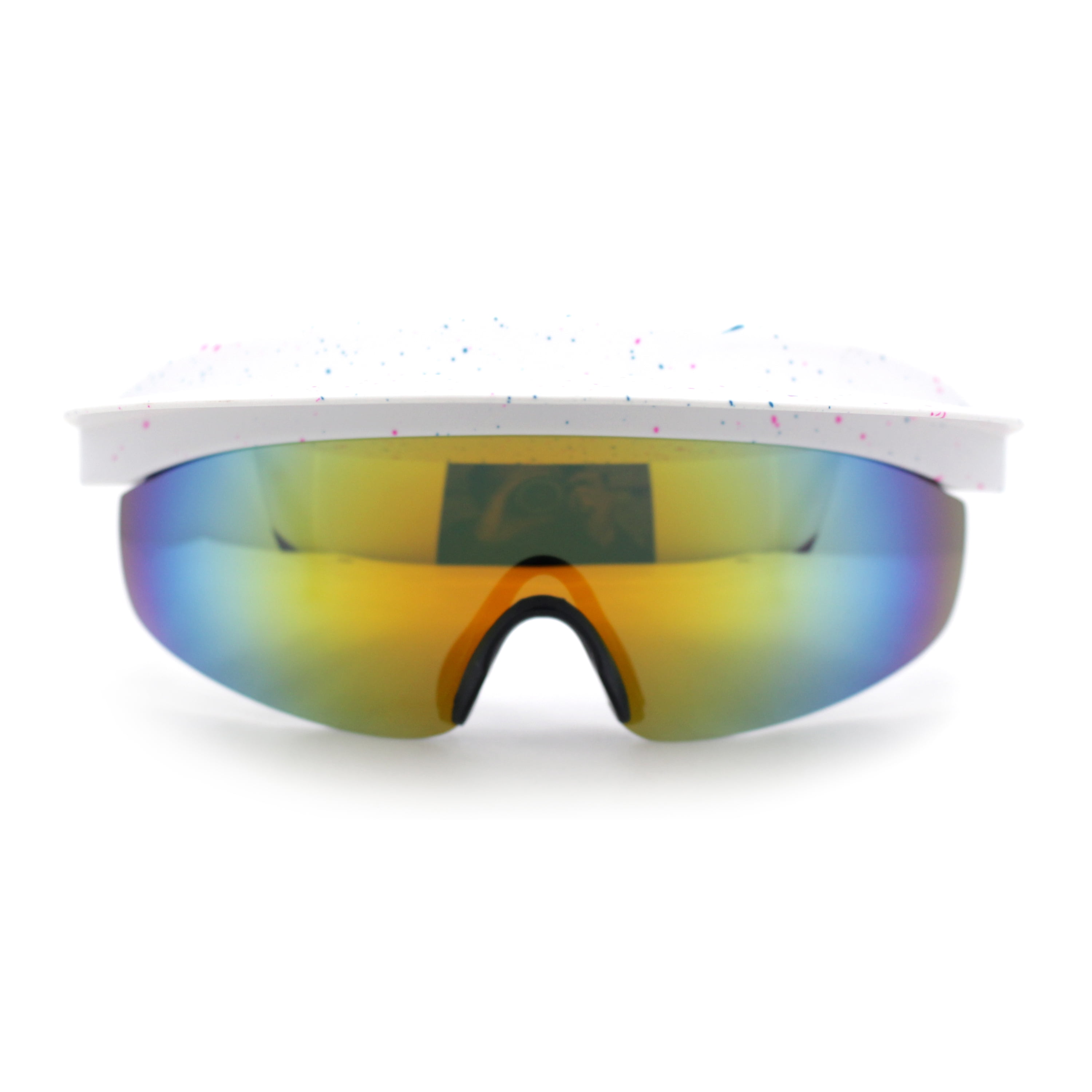 ✨NEW Rivet Rectangle Frame Mirror Colorful Oversized Shield Sunglasses P6622-CM Oversized Squared Rectangle Color Mirror Wholesale  main image 2