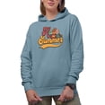thumbnail image 1 of Retro Hallo Summer Typography, Light Blue Hooded Sweatshirt or Hoodie, 3XL, 1 of 5