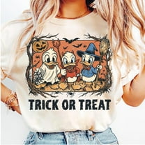 Retro Halloween Cartoon Little Duck Character Shirt, Trick Or Treat Shirt, Trendy Horror Halloween Shirt, Halloween Spooky Friends Movies Shirt