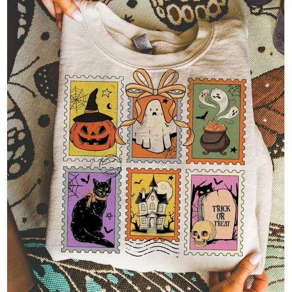 Retro Halloween Cat Ghost Shirt, Girly Halloween Shirt, Fall Shirt, Halloween Shirt, Spooky Season Shirt, Pumpkin Halloween, Spooky Mama Shirt