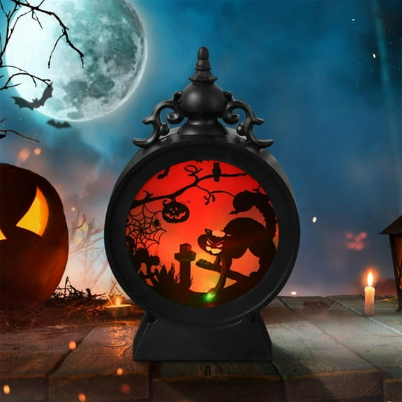 Retro Halloween Cat LED Clock Shaped Decoration For Hotels Display Props73775