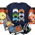 thumbnail image 1 of Retro Halloween Gaming Controller Shirt, Skeleton Zombie Halloween Shirt, Halloween Shirt For Gamers, Video Game Shirt, 1 of 3