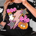 thumbnail image 1 of Retro Halloween Ghost Pumpkin T-Shirt, Boo Ghost Coquette T-Shirt, Halloween T-Shirt, Checkered Ghost Shirt T-Shirt, Spooky Season T-Shirt, Ghost T-Shirt, 1 of 5