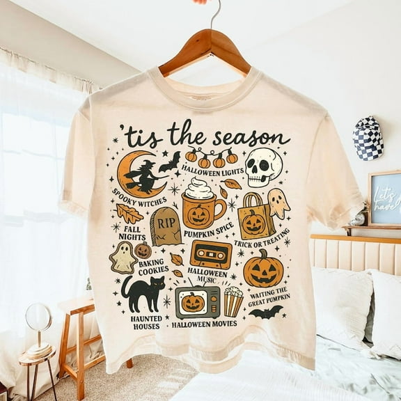 Retro Halloween Pn Halloween Fall Ghost Boho Shirt, Spooky Vibes Shirt, Halloween Shirt, Autumn Vibes Shirt, Spooky Season Shirt Popular Now