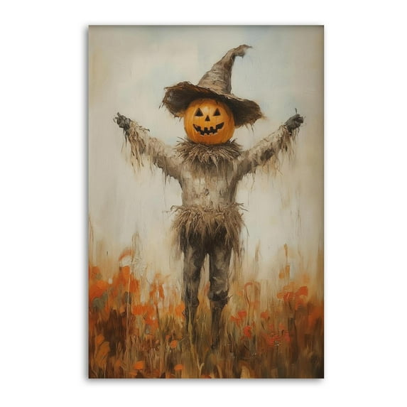 Retro Halloween Pumpkin Scarecrow Picture Print Wall Art Poster Painting Canvas Posters Artworks Gift Room Aesthetic 24x36inch(60x90cm)