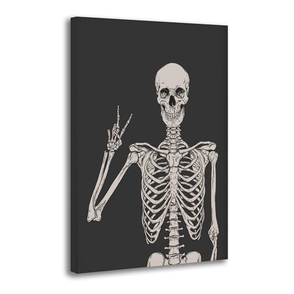 Retro Halloween Skull Yeah Room Aesthetic Poster Print Art Wall Painting Canvas Posters Gifts Modern Bedroom Decor 24x36inch(60x90cm)