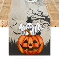 thumbnail image 1 of Retro Halloween Table Runner 13x72 Inch Gothic Skull & Roses cat Design, Soft Durable Washable Table cloth for Kitchen Dining Decor, 1 of 8