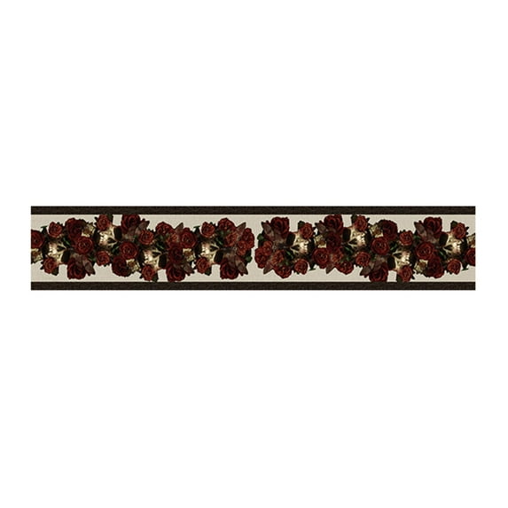 Retro Halloween Table Runner, Gothic Roses Skull Pattern Table Runners for Kitchen Dinner Table, Halloween Decorations Party Favors