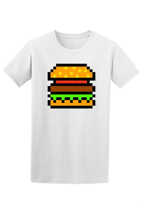 Retro Hamburger Pixel Graphic T-Shirt Men -Image by Shutterstock, Male x-Large