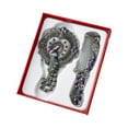 thumbnail image 1 of Retro Hand Mirror with Peacock Flower Pattern, Decorative Metal Vanity Mirror Set with Comb, Vintage Travel and Home Makeup Mirror, 1 of 1