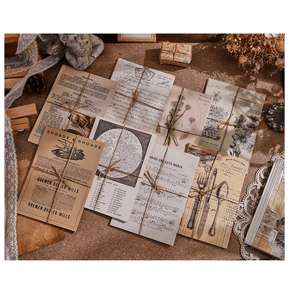Retro Handbook Material Book DIY Base Material Package Retro Inspiration Series Retro Handbook Decorative BackingPaper,A
